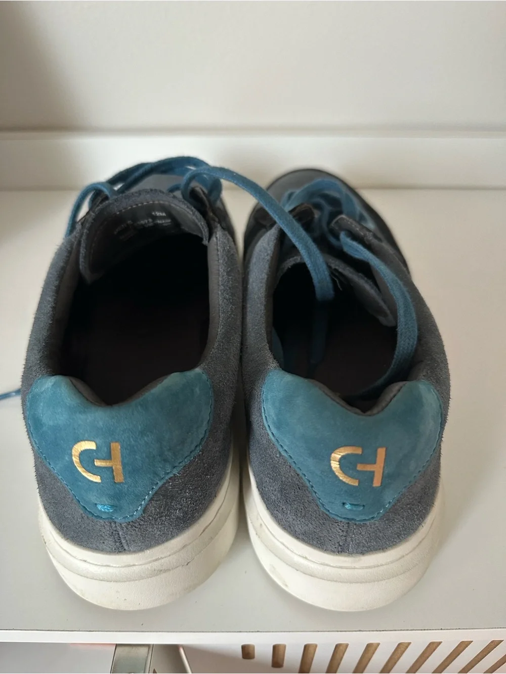 Cole Haan Grey and Teal Suede Men's Sneakers